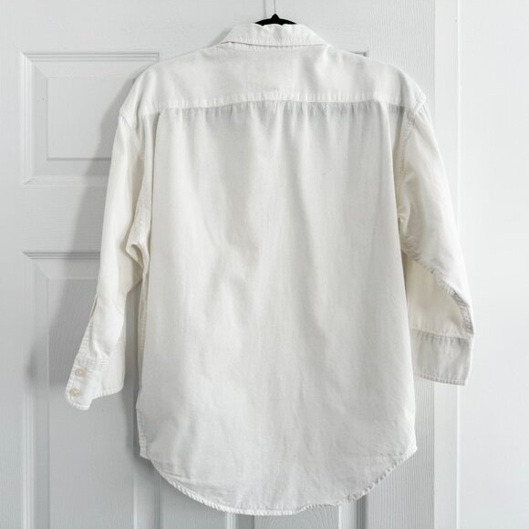 R13 Crossover Front White Oxford Shirt, size Small - Picture 9 of 9